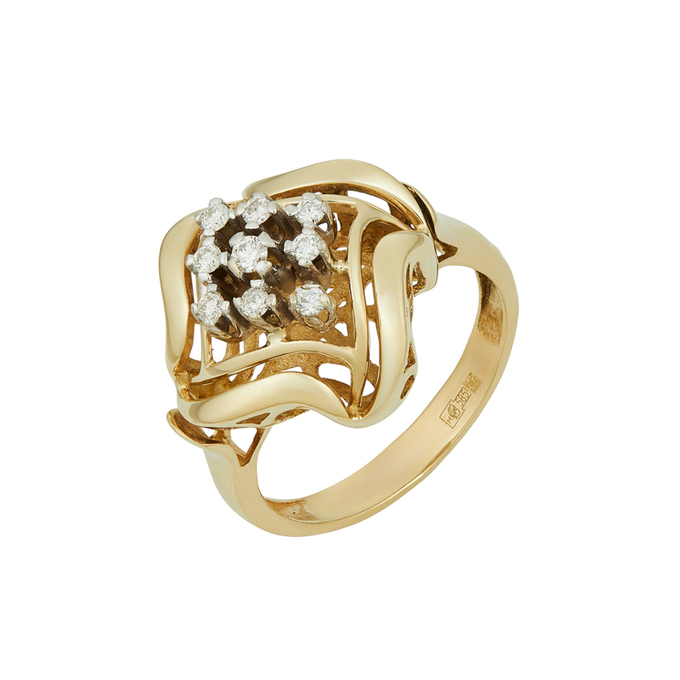 Кольцо из золота 585 пробы c бриллиантами