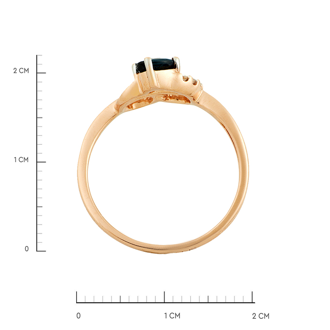 Кольцо из золота 585 пробы c сапфиром и бриллиантами, Л 4107 5912 за 27120