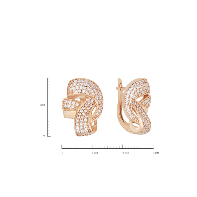 Серьги из золота 585 пробы c фианитами, Л 3910 6059 за 43680