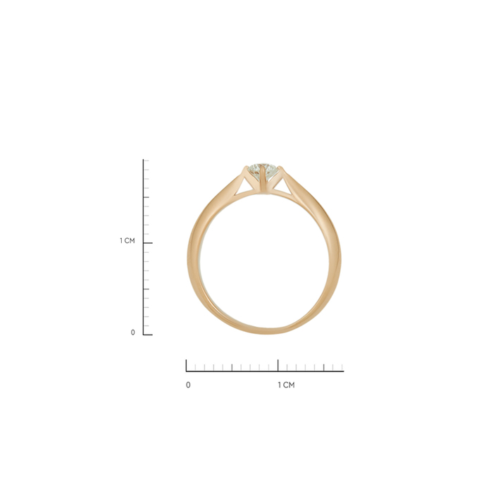 Кольцо из золота 585 пробы c бриллиантом, Л 2415 3050 за 22400