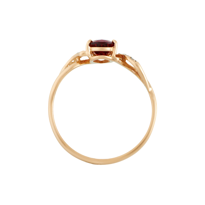 Кольцо из золота 585 пробы c гранатом и фианитами, Л 6103 2037 за 15040