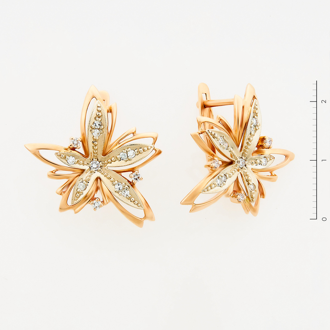 Серьги из золота 585 пробы c бриллиантами
