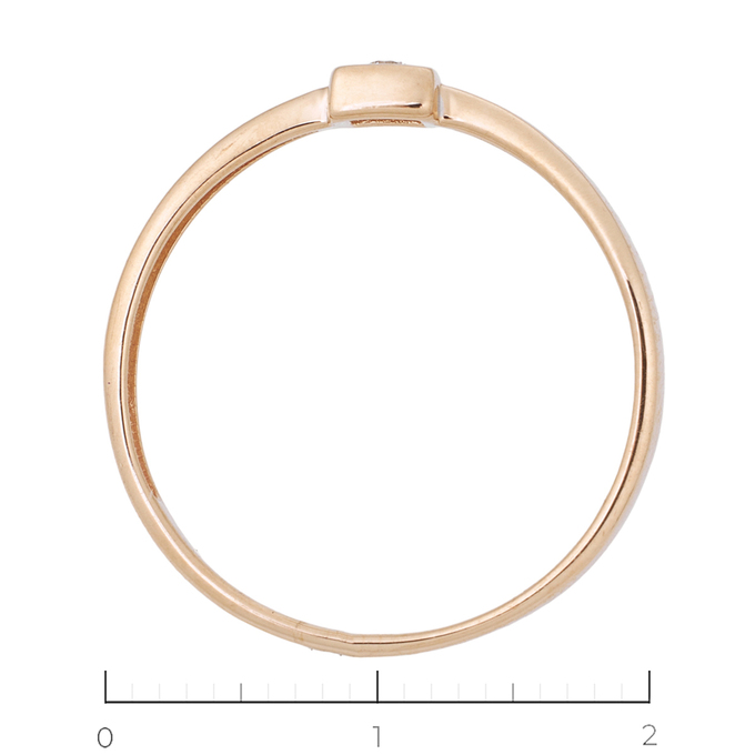 Кольцо из красного золота 585 пробы c 1 бриллиантом
