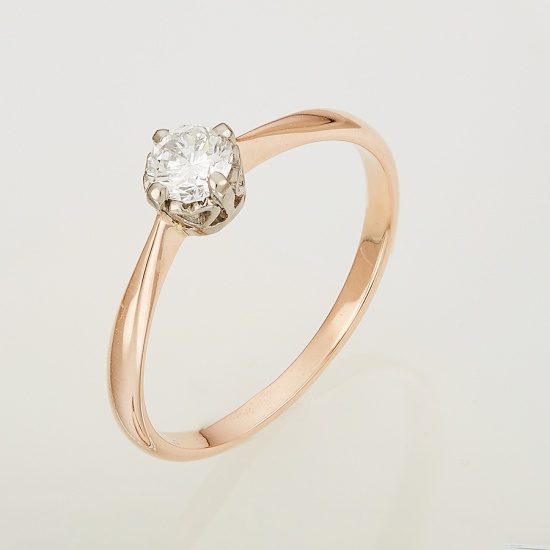 Кольцо из комбинированного золота 500 пробы c 1 бриллиантом, Л67007533 за 44850