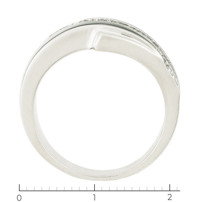 Кольцо из белого золота 585 пробы c фианитами