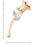 Брошь из красного золота 585 пробы c 50 фианитами