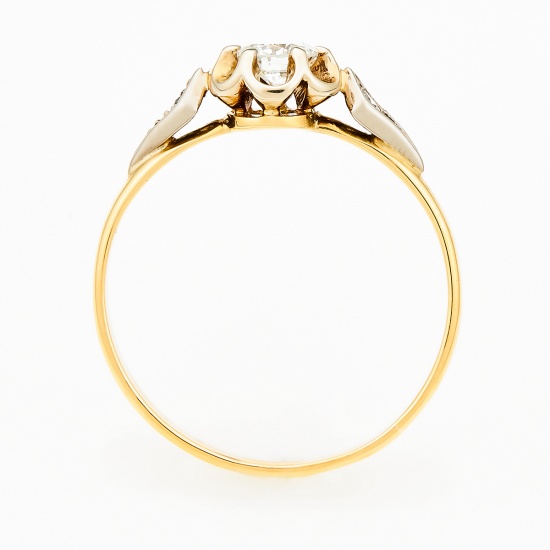 Кольцо из комбинированного золота 750 пробы c 3 бриллиантами, Л29105698 за 52170
