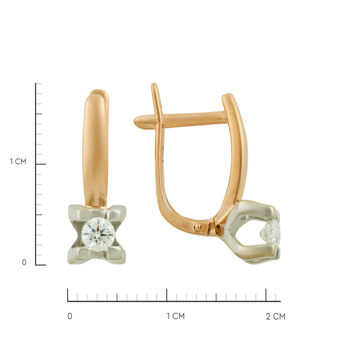 Серьги из золота 585 пробы c бриллиантами, Ц О007 2270 за 68320