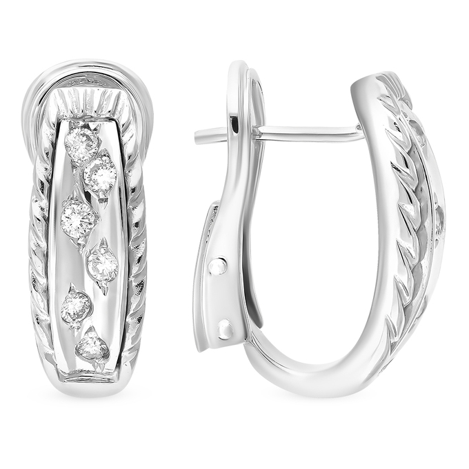 Серьги из золота 750 пробы c бриллиантами, Л 1109 2428 за 98200