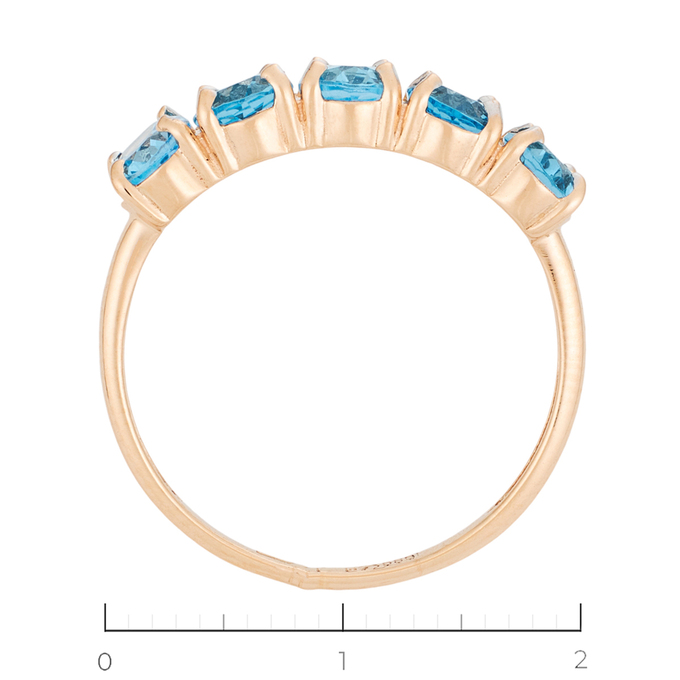 Кольцо из красного золота 585 пробы c 5 топазами, Л 4807 0456 за 19600