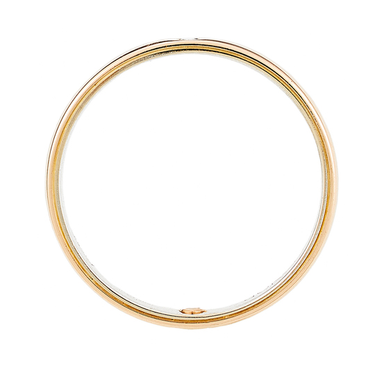 Кольцо обручальное из комбинированного золота 585 пробы c 2 бриллиантами, Л73019868 за 6250