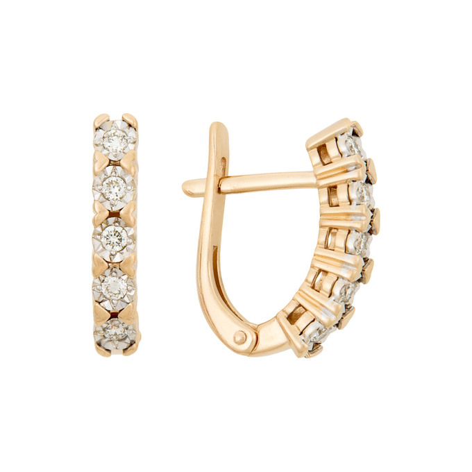 Серьги из золота 585 пробы c бриллиантами, Ц О007 2767 за 45700