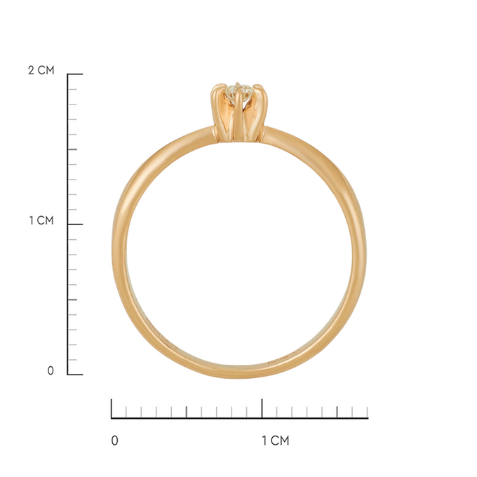 Кольцо из золота 585 пробы c бриллиантом, Л 3507 1860 за 20720