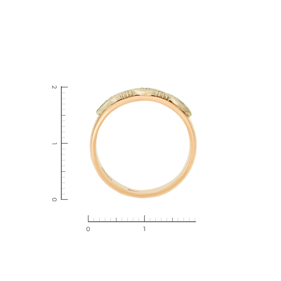 Кольцо из комбинированного золота 585 пробы c 3 бриллиантами, Л12080411 за 22500