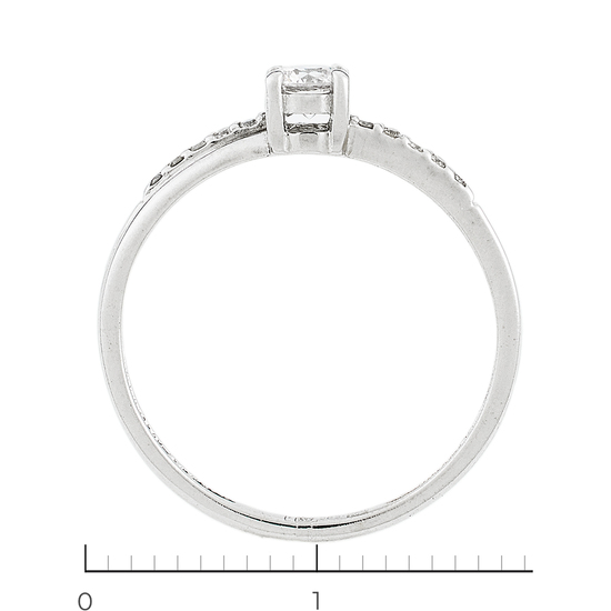 Кольцо из белого золота 585 пробы c 11 бриллиантами, Л19108115 за 20230