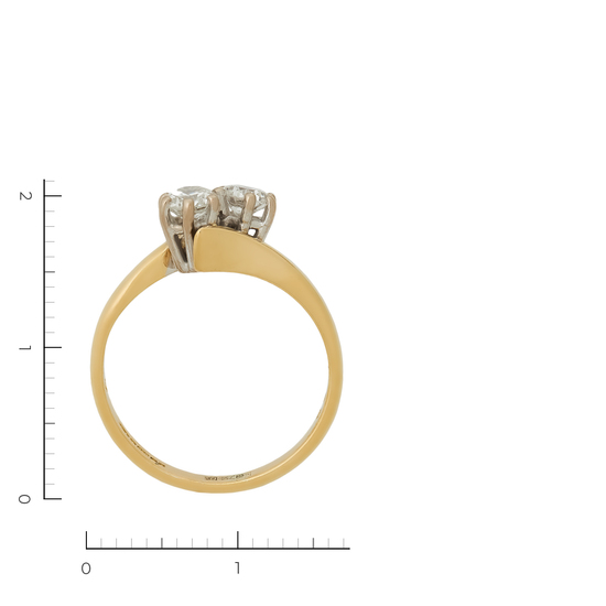 Кольцо из комбинированного золота 750 пробы c 2 бриллиантами, Л11153534 за 90000