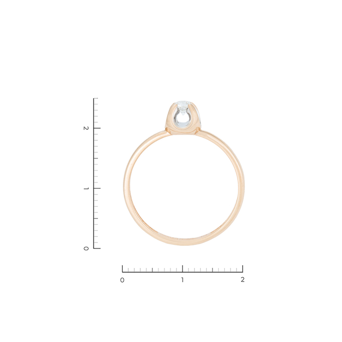 Кольцо из золота 585 пробы c 1 бриллиантом