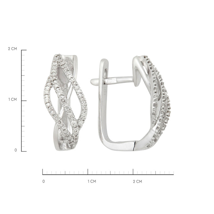 Серьги из золота 585 пробы c бриллиантами, Л 1208 7230 за 47900