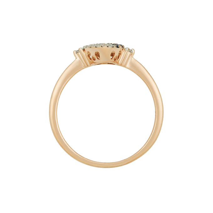 Кольцо из золота 585 пробы c топазом Лондон, бриллиантами и сапфирами, Л 0911 0635 за 23920