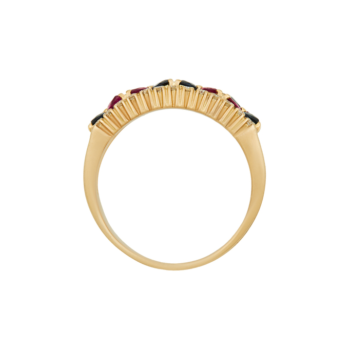 Кольцо из золота 750 пробы c сапфирами, рубинами и бриллиантами, Л 1905 9131 за 122850