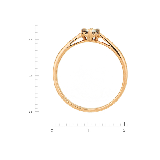 Кольцо из комбинированного золота 585 пробы c 9 бриллиантами, Л12074142 за 13230