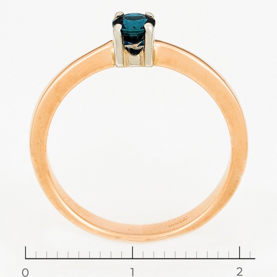 Кольцо из комбинированного золота 585 пробы c 1 сапфиром, Л23153234 за 16740