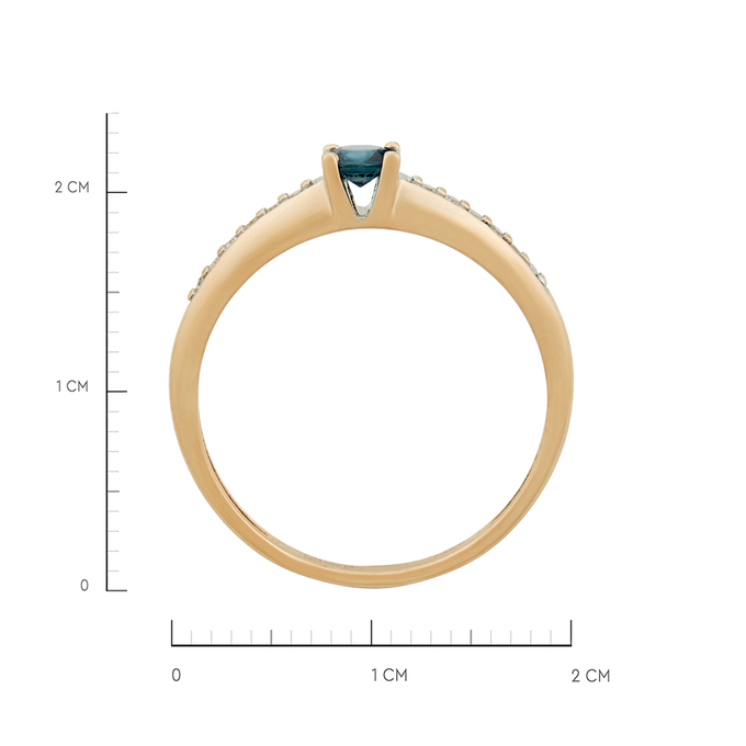 Кольцо из золота 585 пробы c сапфиром и бриллиантами, Л 7102 1936 за 23120