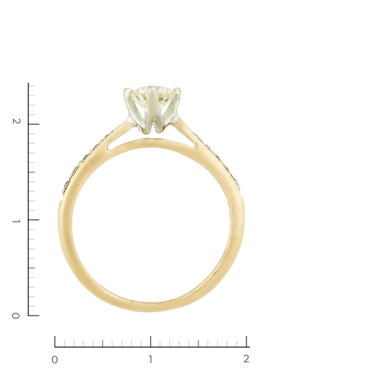 Кольцо из комбинированного золота 585 пробы c 11 бриллиантами, Л12077882 за 112500
