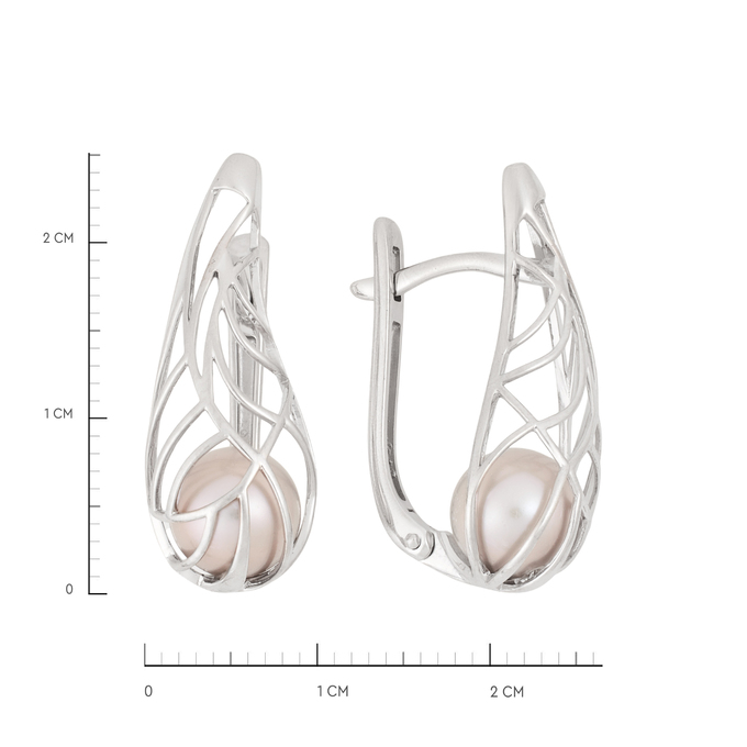 Серьги из золота 585 пробы c культивированным жемчугом, Л 2414 5250 за 32500