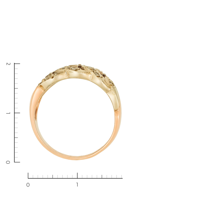 Кольцо из комбинированного золота 585 пробы c 15 бриллиантами, Л 1811 3120 за 37030