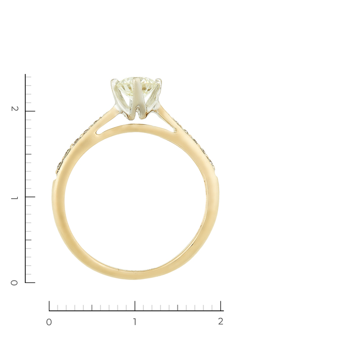 Кольцо из комбинированного золота 585 пробы c 11 бриллиантами, Л 1207 7882 за 112500
