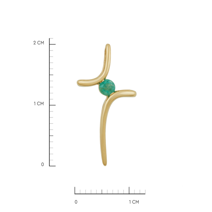 Подвеска из золота 585 пробы c изумрудом, Л 5703 8015 за 9200