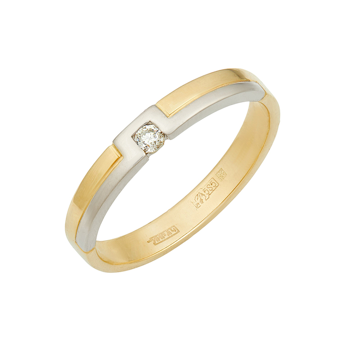 Кольцо из золота 585 пробы c бриллиантом, Л 0616 8206 за 52560