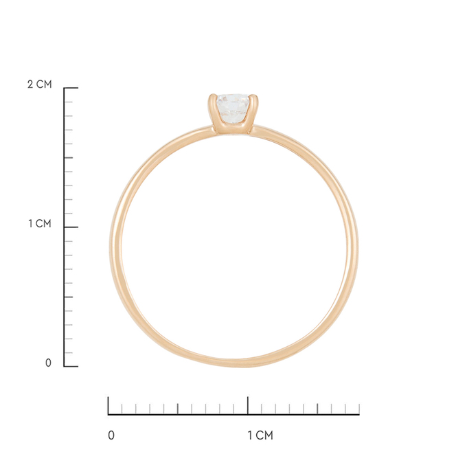 Кольцо из золота 585 пробы c фианитом, Л 6201 9320 за 6960