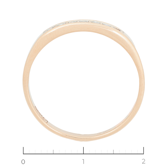 Кольцо из красного золота 585 пробы c 7 бриллиантами