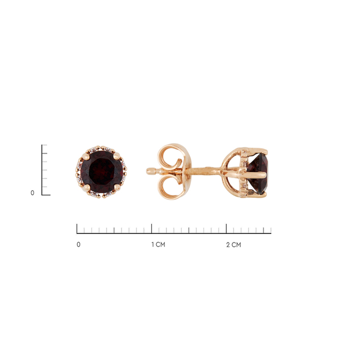 Серьги из золота 585 пробы c гранатами и фианитами, Л 7101 6526 за 12960