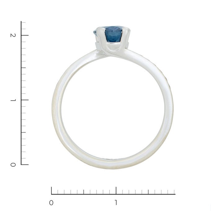 Кольцо из белого золота 750 пробы c 1 сапфиром и 14 бриллиантами, Л 2808 8764 за 90000