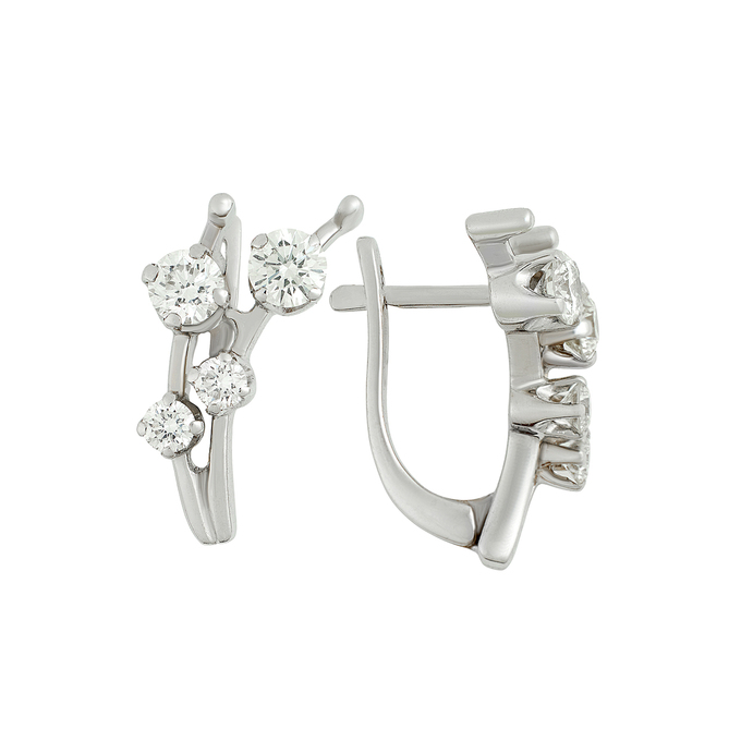 Серьги из золота 750 пробы c бриллиантами, Ц О007 0688 за 143100