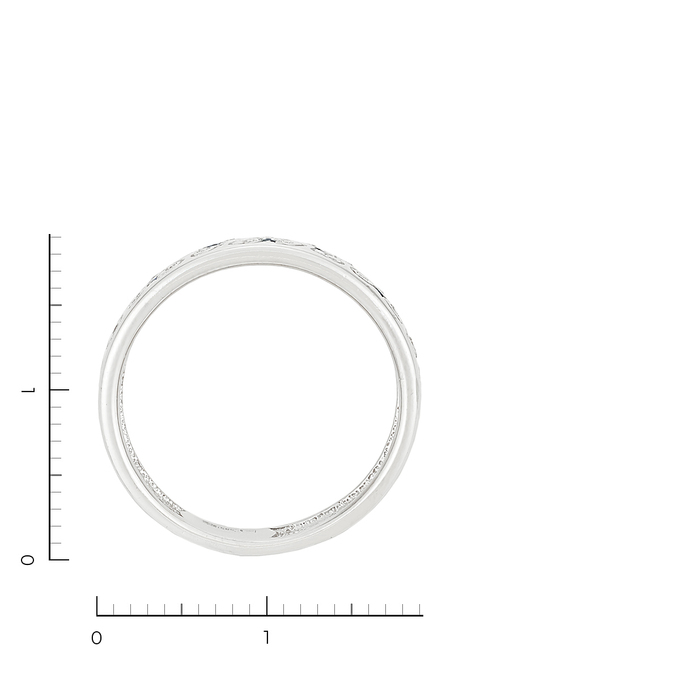 Кольцо из белого золота 585 пробы c 18 бриллиантами и 6 сапфирами