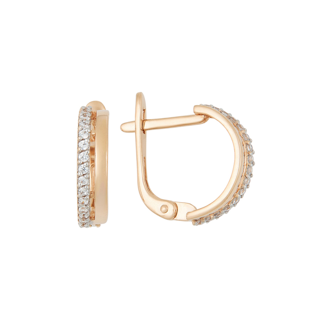 Серьги из золота 585 пробы c фианитами