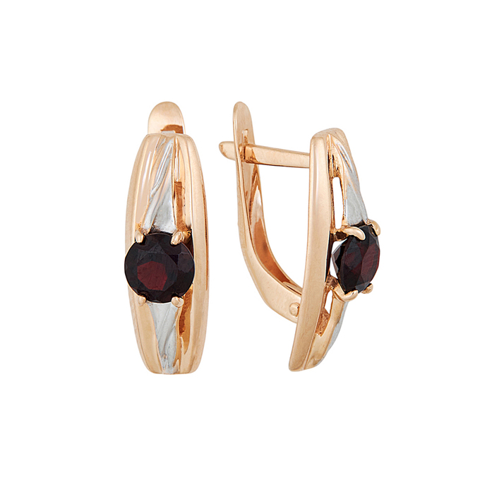 Серьги из золота 585 пробы c гранатами, Л 5405 3895 за 24480