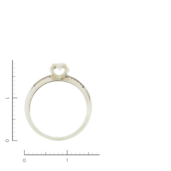 Кольцо из белого золота 585 пробы c 21 бриллиантами, Л28085503 за 15255