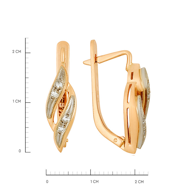 Серьги из золота 585 пробы c бриллиантами, Ц О007 1840 за 64000