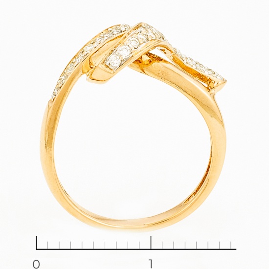 Кольцо из комбинированного золота 585 пробы c 36 бриллиантами, Л37053175 за 11450