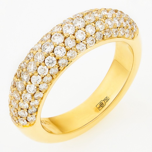 Кольцо из комбинированного золота 750 пробы c 89 бриллиантами Л28072167 фото 1
