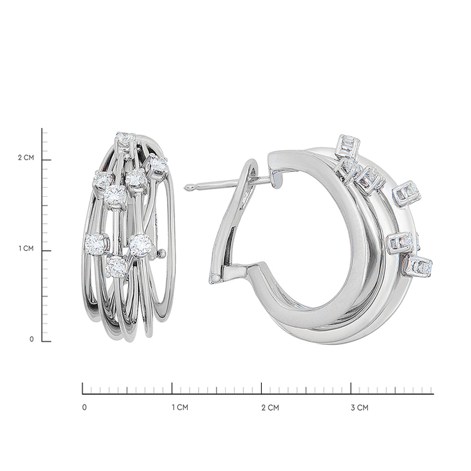 Серьги из золота 750 пробы c бриллиантами, К 0000 3790 за 224000