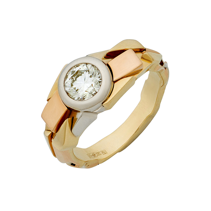 Кольцо из золота 585 пробы c бриллиантом
