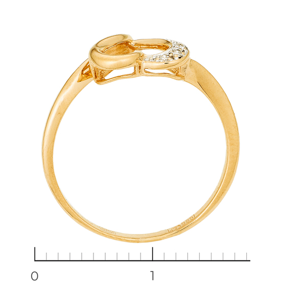Кольцо из комбинированного золота 585 пробы c 3 бриллиантами, Л52067193 за 11120