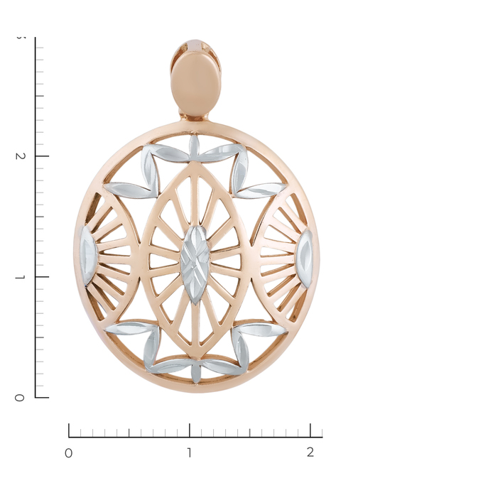 Подвеска из комбинированного золота 585 пробы