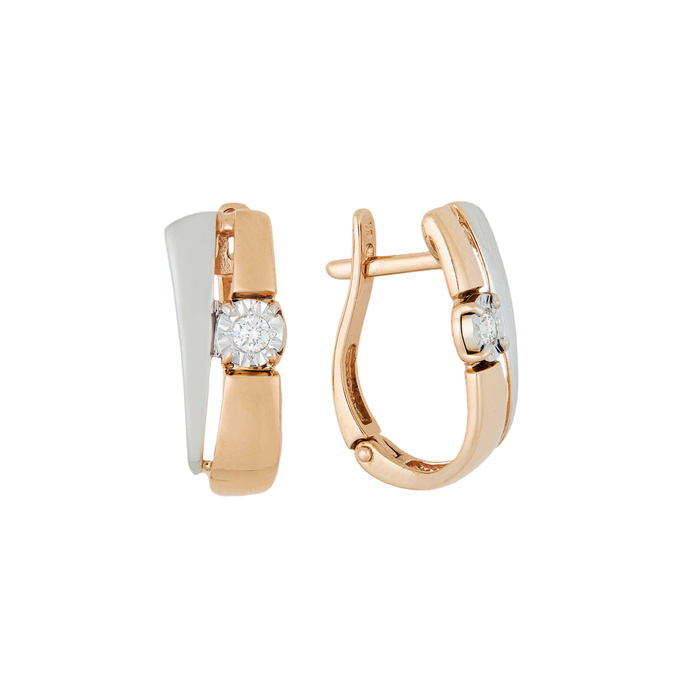 Серьги из золота 585 пробы c бриллиантами, Л 1615 4570 за 25520